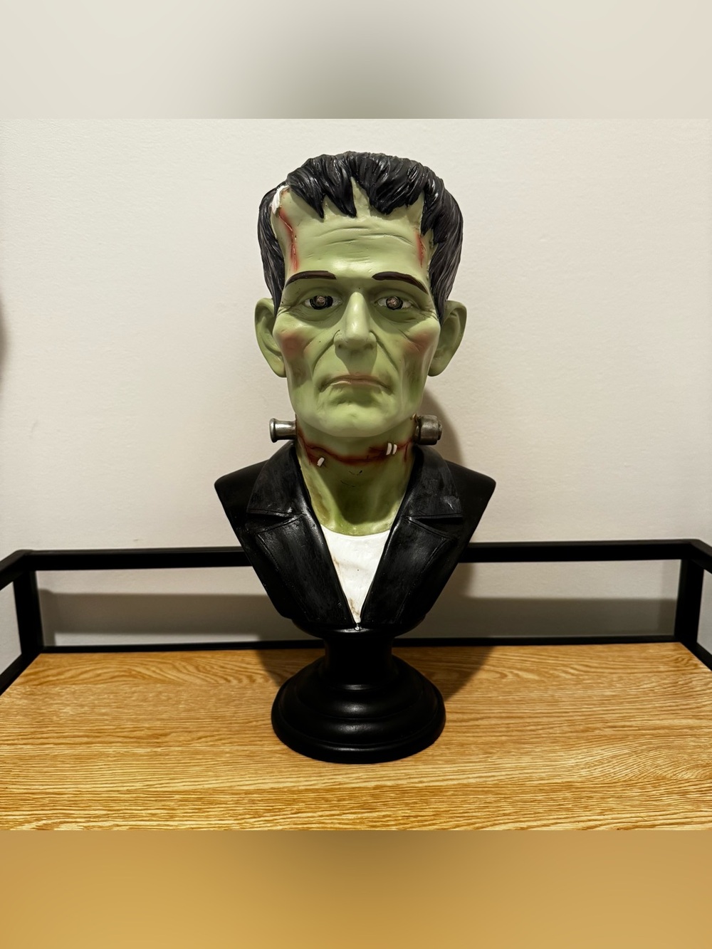 Green Frankenstein Bust Home Accent